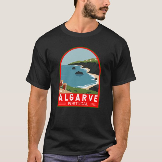 Algarve Portugal Retro Travel Art Vintage  T-Shirt (Front)