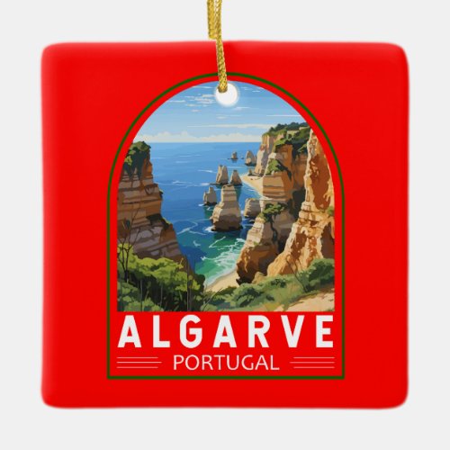 Algarve Portugal Travel Art Vintage Ceramic Ornament