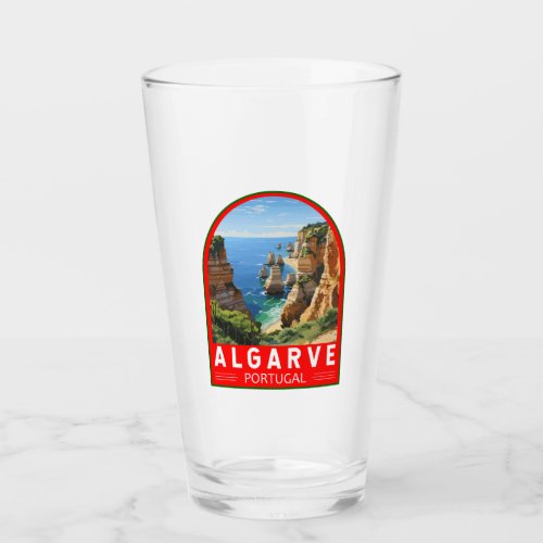 Algarve Portugal Travel Art Vintage Glass