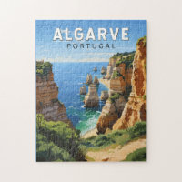 Algarve Portugal Travel Art Vintage