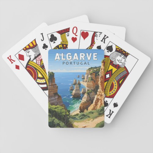 Algarve Portugal Travel Art Vintage Poker Cards