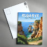 Algarve Portugal Travel Art Vintage Postcard