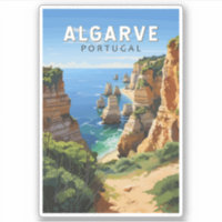 Algarve Portugal Travel Art Vintage