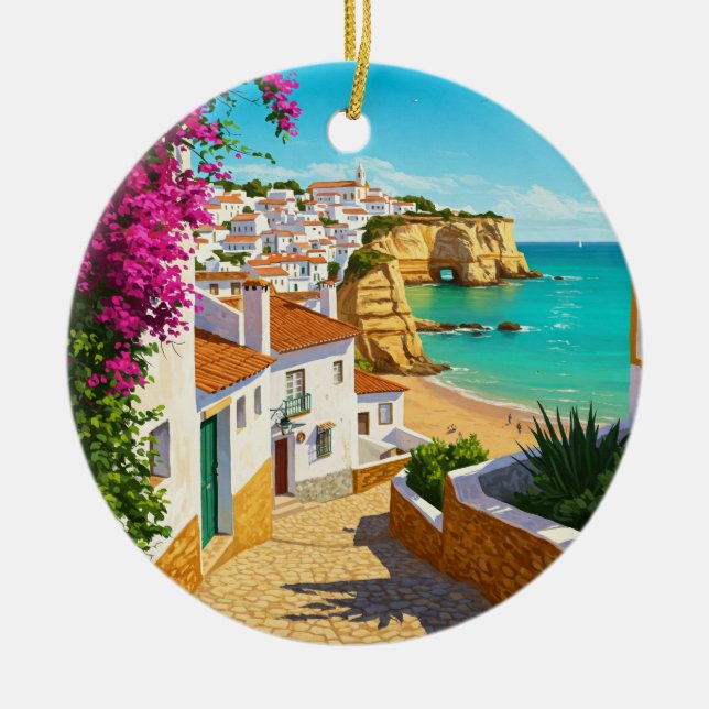 Algarve Portugal Travel Ceramic Ornament (Front)