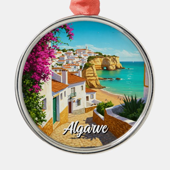 Algarve Portugal Travel Metal Ornament (Front)