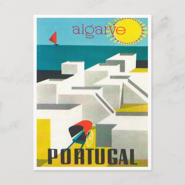 Algarve, Portugal Vintage Travel Postcard (Front)