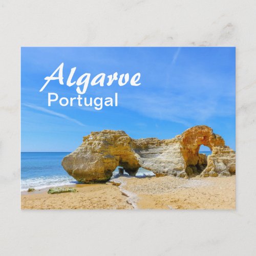 Algarve Rocks on the Beach in Portugal Postcard