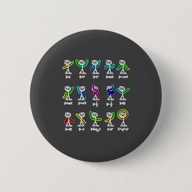Algebra Dance Funny Graph Figures Math  Button (Front)