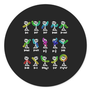 Algebra Dance Funny Graph Figures Math  Classic Round Sticker