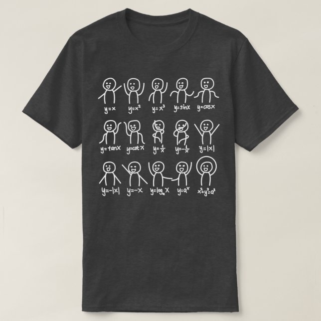 Algebra Dance Funny Graph Figures Math Equation  T-Shirt (Design Front)
