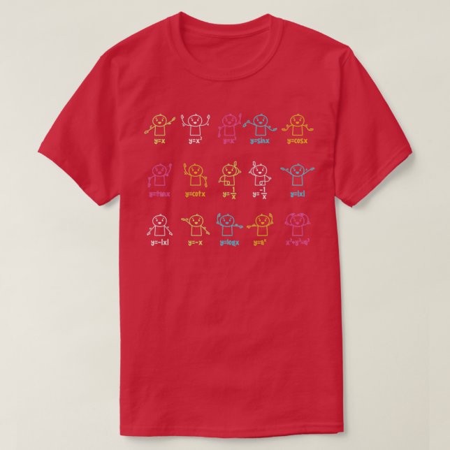 Algebra Dance Funny Graph Figures Math Equation Te T-Shirt (Design Front)