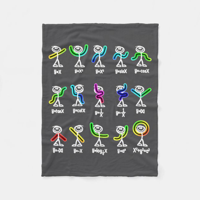 Algebra Dance Funny Graph Figures Math  Fleece Blanket (Front)