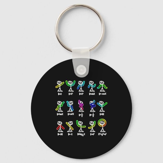 Algebra Dance Funny Graph Figures Math  Keychain (Front)