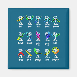 Algebra Dance Funny Graph Figures Math Magnet