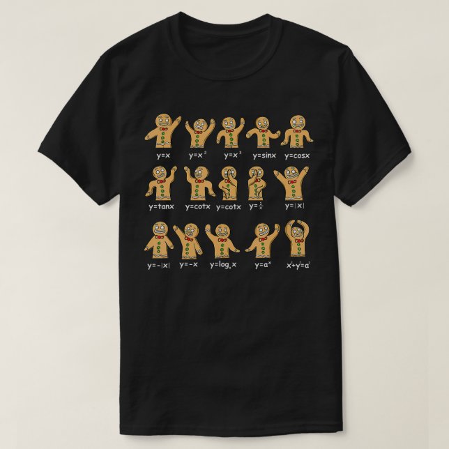 Algebra Dance Gingerbread Funny Graph Figures Math T-Shirt (Design Front)