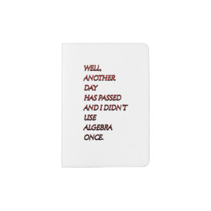 Algebra funny text passport holder