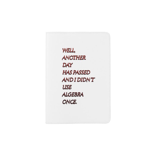 Algebra funny text passport holder (Front)