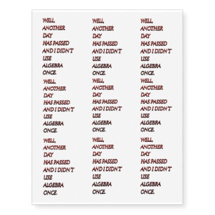 Algebra funny text temporary tattoos
