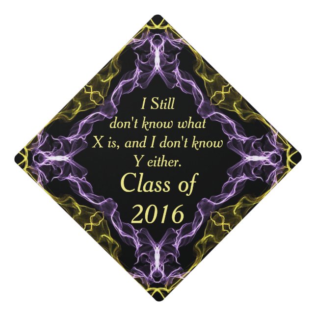 Algebra Humor, Graduation - Or YOUR text Cap Topper (Front)