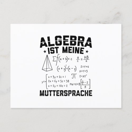 Algebra is my native language  Gift for teachers Postcard