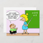 algebra kid teacher yesterday x equals two (Front/Back)