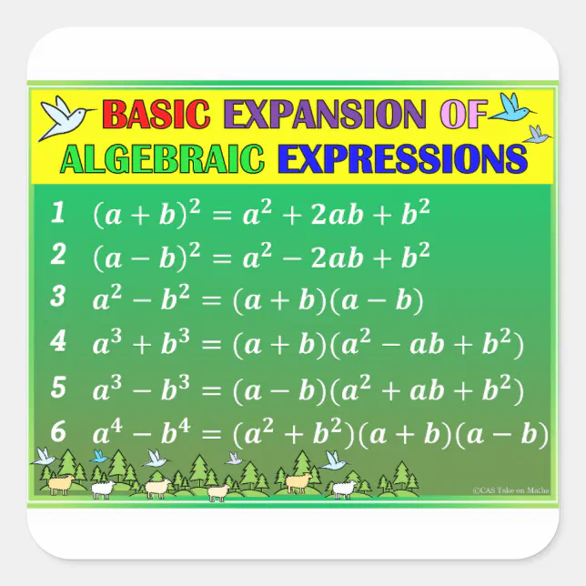 Green Sticker Math Algebra Math Classroom Stickers - Green Forest | Zazzle