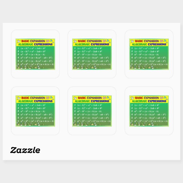 Algebra Math Sticker - Green Forest (Sheet)
