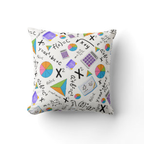 Algebra Math Symbols Pattern Throw Pillow