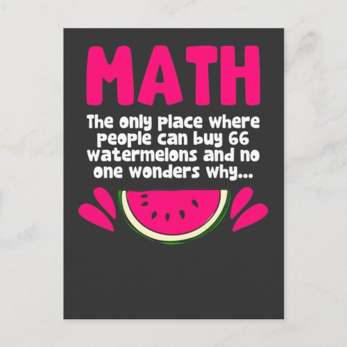 Algebra Math Teacher Mathematics Science Humor Postcard
