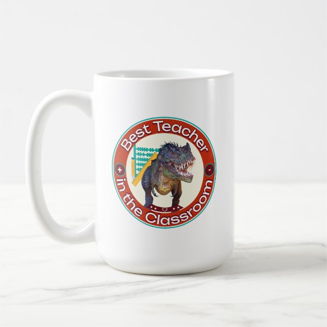 Algebra Teacher Funny Dinosaur Coffee Mug (Left)