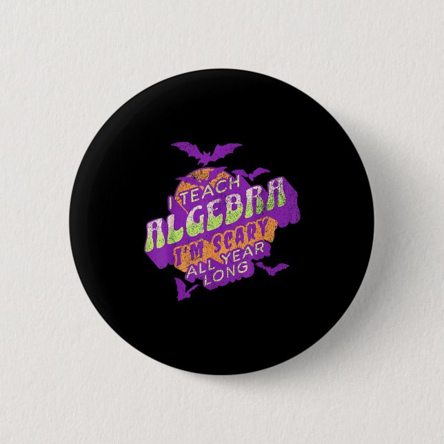 Algebra Teacher Halloween Soky Ghost Math Mathemat Button (Front)