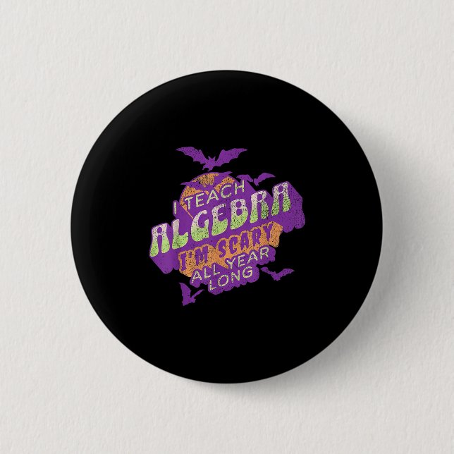 Algebra Teacher Halloween Soky Ghost Math Mathemat Button (Front)