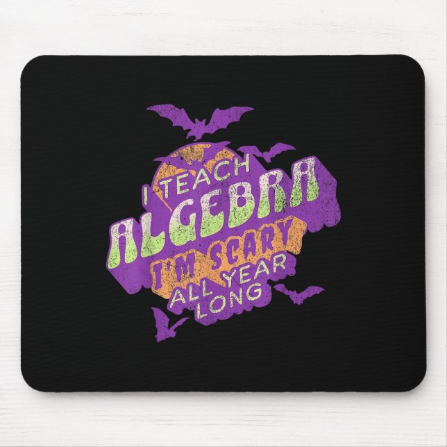 Algebra Teacher Halloween Soky Ghost Math Mathemat Mouse Pad (Front)