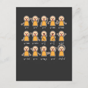 Algebra Teacher Math Student Equation Graph Postcard