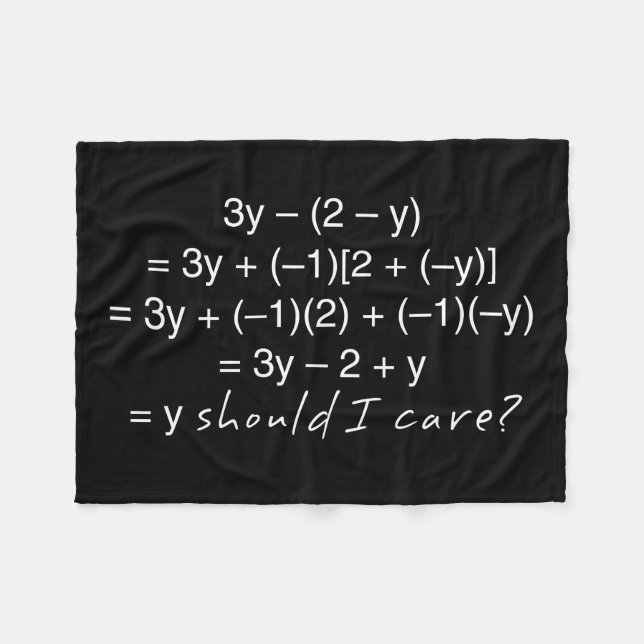 Algebra Why Should I Care Humor Fleece Blanket (Front (Horizontal))