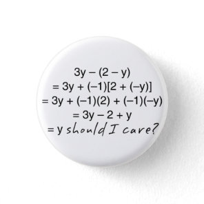 Algebra Why Should I Care Humor Pinback Button