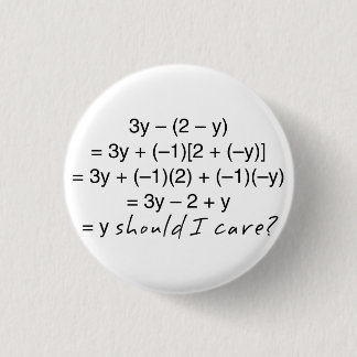 Algebra Why Should I Care Humor Pinback Button