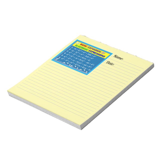 Algebra Yellow Notepad (Rotated)