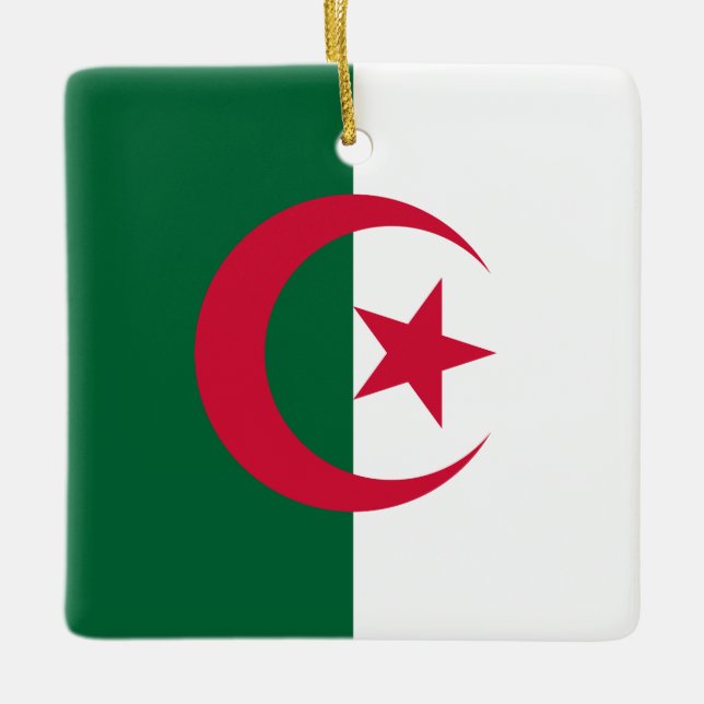 Algeria (Algerian) Flag Ceramic Ornament (Front)