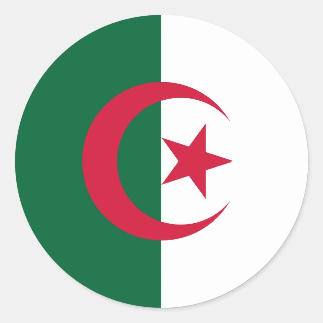 Algeria (Algerian) Flag Classic Round Sticker (Front)