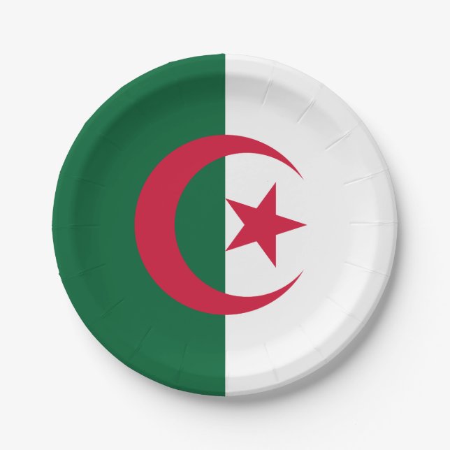 Algeria (Algerian) Flag Paper Plates (Front)