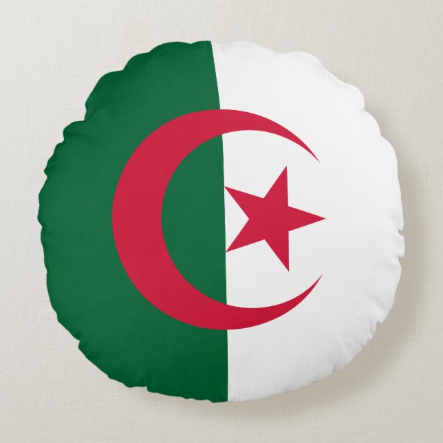 Algeria (Algerian) Flag Round Pillow (Front)