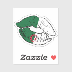 Algeria Algerian Lipstick Love Flag Sticker
