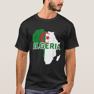 Algeria Algerian Pride Flag Map Africa Print T Shi T-Shirt