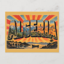 Algeria Atlas Mountains Dunes Vintage Travel Art