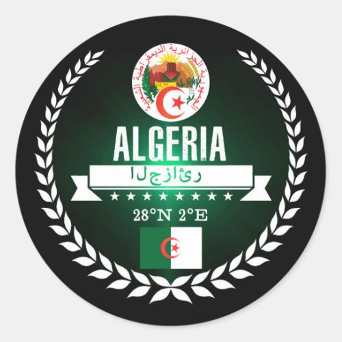 Algeria Classic Round Sticker
