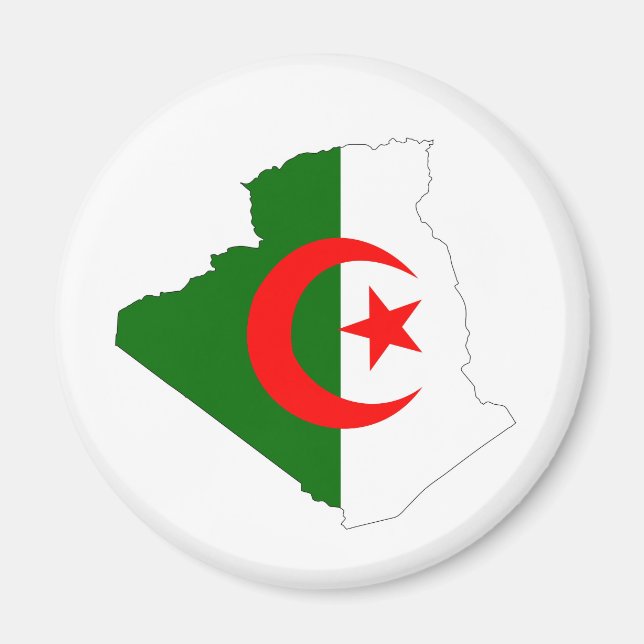 algeria country flag map shape symbol silhouette magnet (Front)
