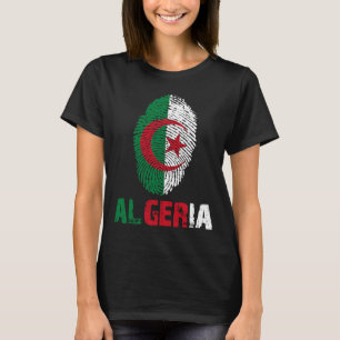 ALGERIA Fingerprint Flag I Love Algeria Travel T-Shirt