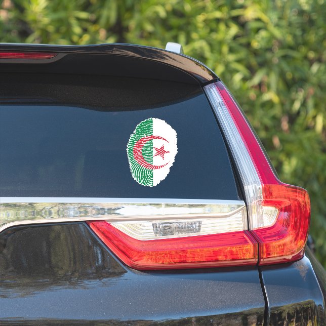 Algeria Fingerprint Flag Sticker (Car Side)