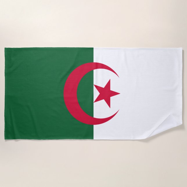Algeria Flag Beach Towel (Front)